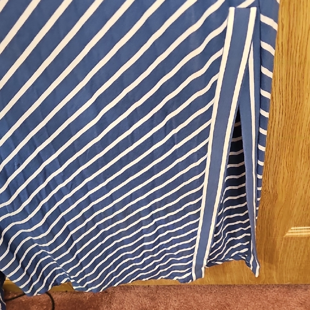 Chadwicks Navy and White Maxi Dress - Picture 5 of 7